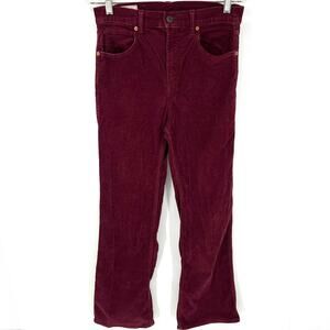 GAP Womens Burgundy Corduroy Vintage Flare High Rise Pants Size 6R - 28